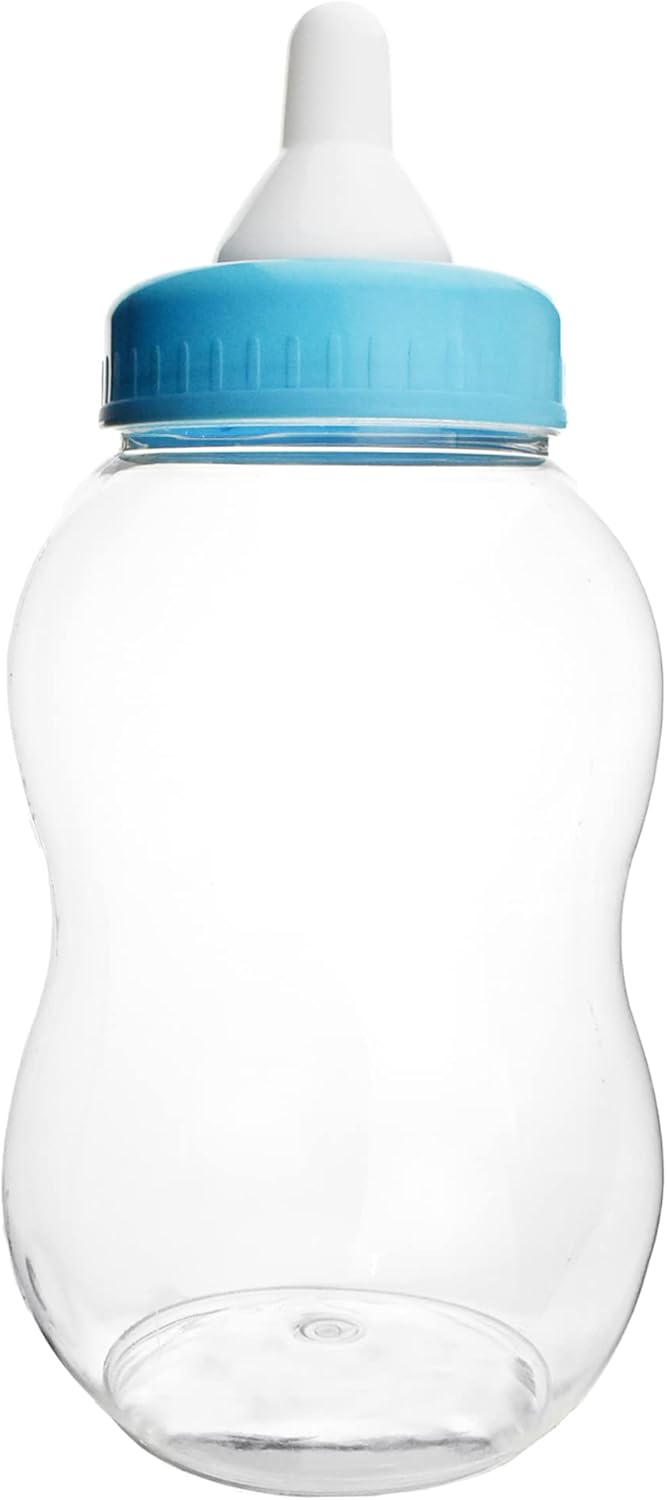 Homeford Jumbo Milk Bottle Coin Bank Baby Shower Plastic Container 15inch Light Blue - Image 1