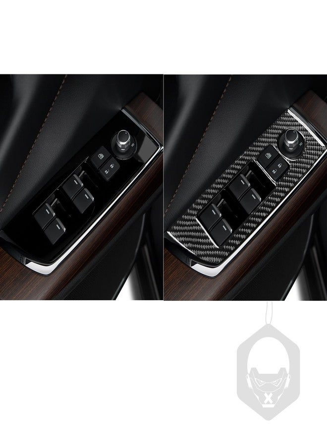 PJFUS Real Premium Carbon Fiber Sticker Car Window Lift Switch Control Button Panel Cover Trim Compatible with Mazda CX-9 CX9 2016 2017 2018 2019 2020 2021 2022 2023 Auto Interior Accessories Black - Image 4