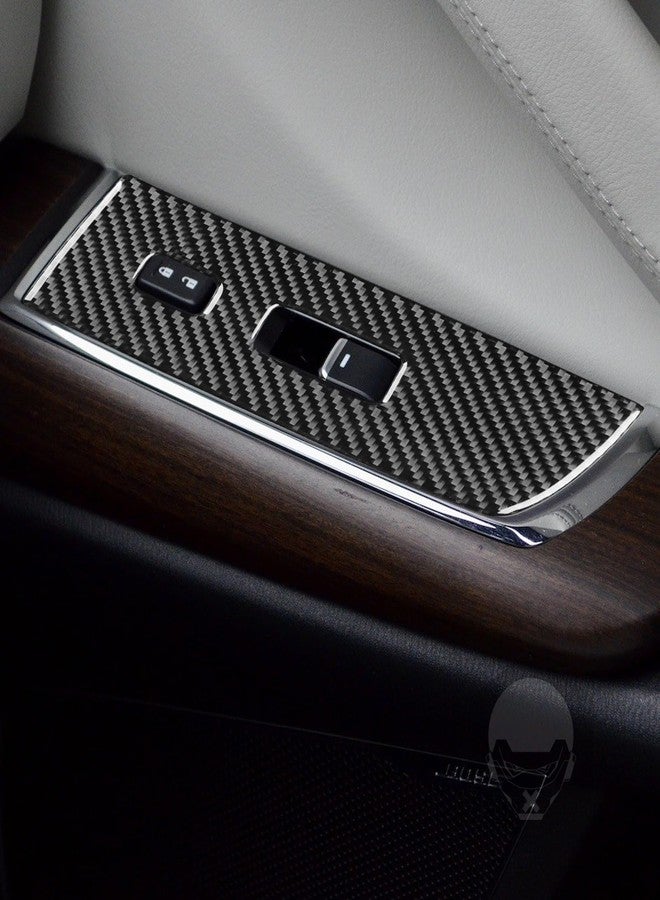 PJFUS Real Premium Carbon Fiber Sticker Car Window Lift Switch Control Button Panel Cover Trim Compatible with Mazda CX-9 CX9 2016 2017 2018 2019 2020 2021 2022 2023 Auto Interior Accessories Black - Image 3