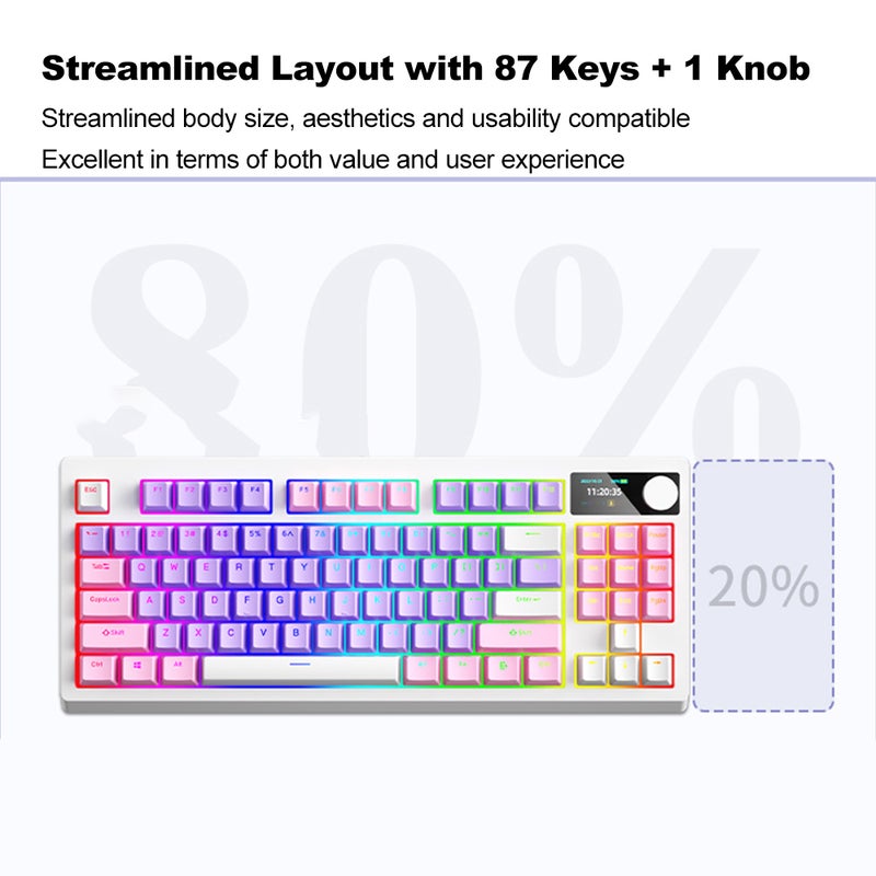 لوحة مفاتيك ميكانيكية لاسلكية K87 لوحة مفاتيك ميكانيكية بتأثيرات إضاءة RGB
ثلاثة طرق للتوصيل
18 تأثيرًا إضاءيًا
تبديل سريع
بطارية عالية السعة
دعم برنامج تعديل ذاتي
لعب ألعاب الكمبيوتر والكتابة - Image 5