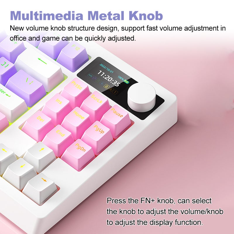 لوحة مفاتيك ميكانيكية لاسلكية K87 لوحة مفاتيك ميكانيكية بتأثيرات إضاءة RGB
ثلاثة طرق للتوصيل
18 تأثيرًا إضاءيًا
تبديل سريع
بطارية عالية السعة
دعم برنامج تعديل ذاتي
لعب ألعاب الكمبيوتر والكتابة - Image 2