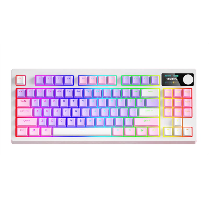 لوحة مفاتيك ميكانيكية لاسلكية K87 لوحة مفاتيك ميكانيكية بتأثيرات إضاءة RGB
ثلاثة طرق للتوصيل
18 تأثيرًا إضاءيًا
تبديل سريع
بطارية عالية السعة
دعم برنامج تعديل ذاتي
لعب ألعاب الكمبيوتر والكتابة - Image 1