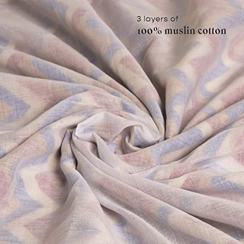 SleepyCat 100% Natural Cotton Muslin Dohar, Soft Light-Weight and Breathable Throw Blanket (Single Bed Size, 85X59 Inches, Aurora Style, Pack of 1), 230 TC - Image 3