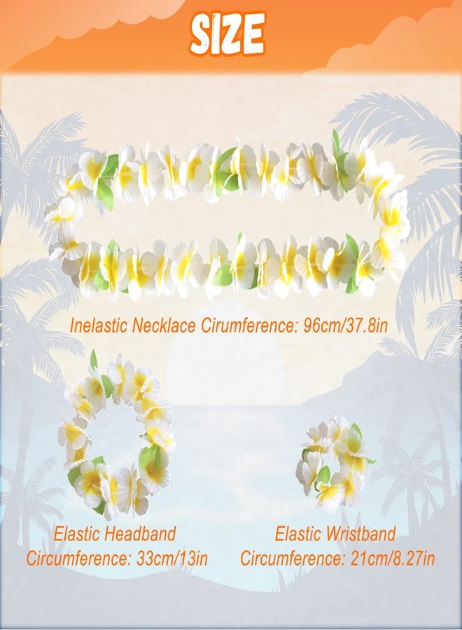 Aviski 144 Pieces Hawaiian Leis Party Decorations, Hawaiian Flower Necklace Flowers Bracelets Headband, for Tropical Hawaiian Party Theme Beach Party Hawaiian Night Bar Beach Vacation - Image 3