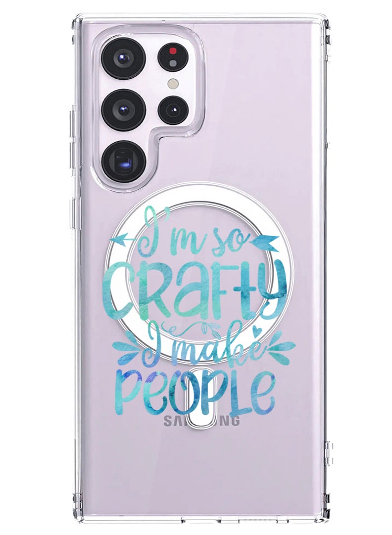 Theodor Magnetic Case for Samsung Galaxy S23 Ultra 6.8-inch Compatible with MagSafe Wireless Charging, Shockproof Phone Bumper Cover crafty i make people copy - Image 1