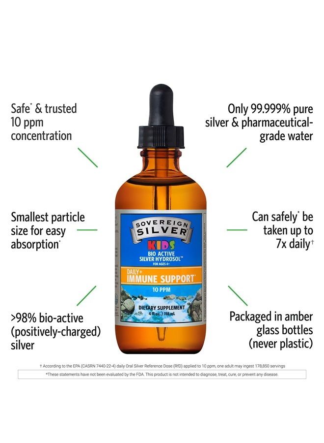 Sovereign Silver هيدروسول الفضة النشطة حيوياً لدعم مناعة الأطفال، 4 أونصات - Image 3
