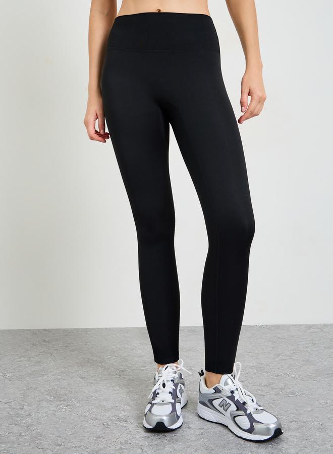 Take Two Black Solid High-Waist Leggings - Image 1