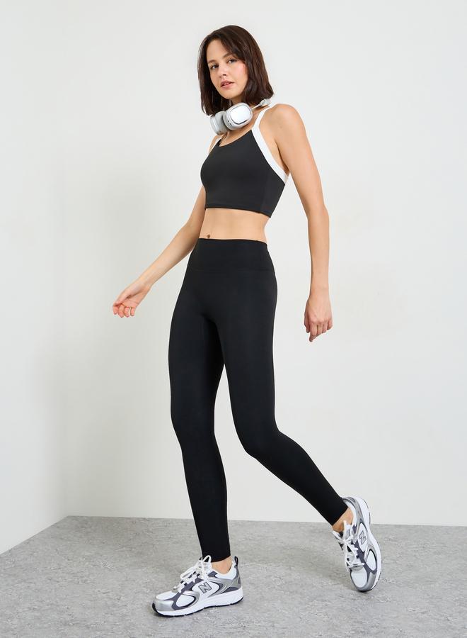 Take Two Black Solid High-Waist Leggings - Image 2