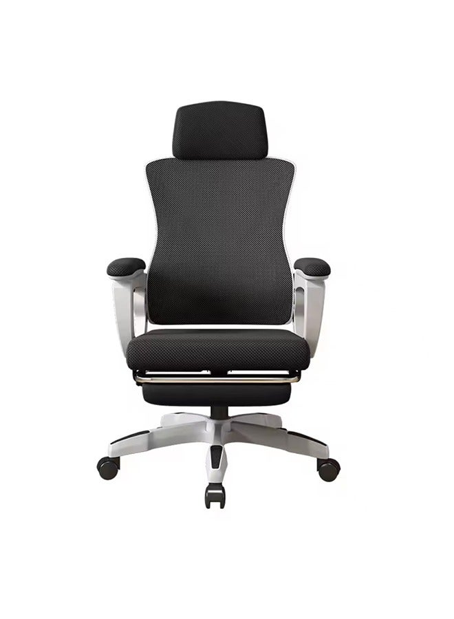 JCB CHIC Ergonomic Office Chair, Height & Backrest Adjustable, Lumbar Support & Footrest, Mesh Back & Foam Seat, White, Minimalist Style, Perfect for Office, Study & Gaming（Z1 white）  - Image 1