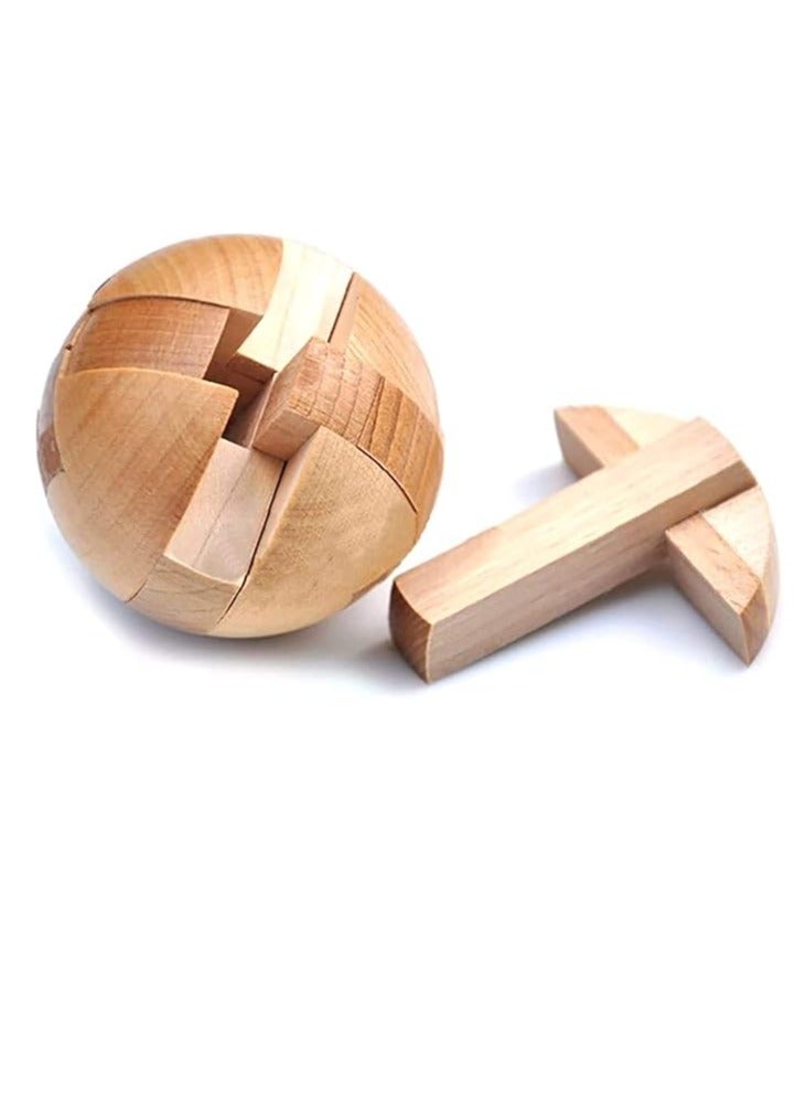 Cool Baby 3D Magic Ball Lock Puzzle Premium Wooden Brain Teaser with Unique Design, Intelligence Toy for Kids and Adults Gift from Kongming Lock Wooden Cube Jigsaw Puzzle - Image 3
