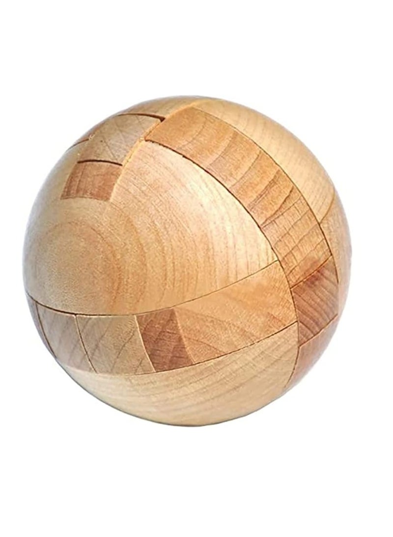 Cool Baby 3D Magic Ball Lock Puzzle Premium Wooden Brain Teaser with Unique Design, Intelligence Toy for Kids and Adults Gift from Kongming Lock Wooden Cube Jigsaw Puzzle - Image 1