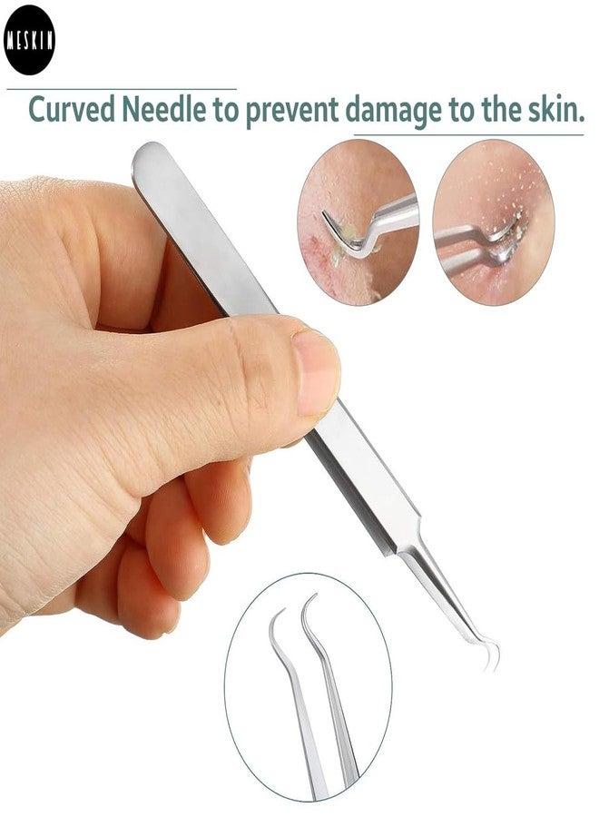MESKIN Stainless Steel Pimple & Blackhead Tweezer - Curved Needle Extractor Tool for Effective Acne Removal & Skin Treatment (Pack of 1) - Image 3