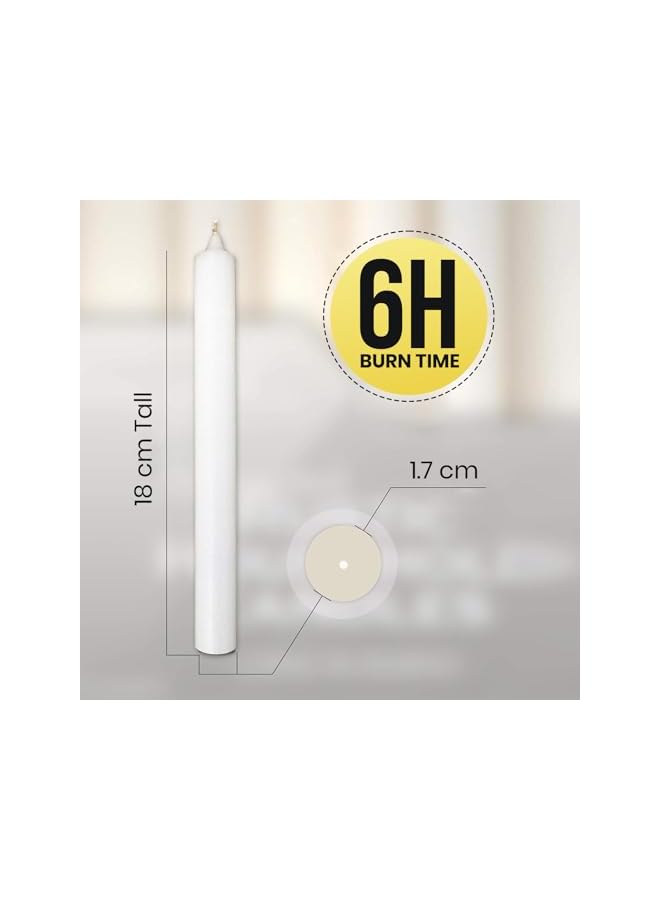 Green Tiger 12 Pieces White Long Thin Candles for Weddings, Parties, Birthdays | All Season Long Lasting Candles - Image 3