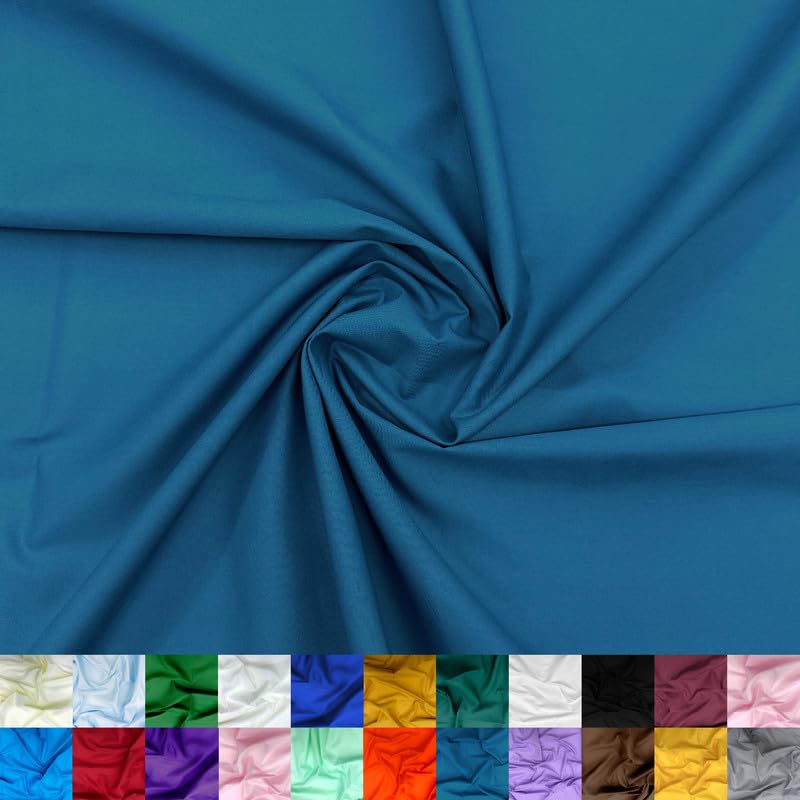 Ice Fabrics Cotton Polyester Broadcloth Fabric by The Yard - 60" Wide Soft & Breathable Broadcloth Fabric for Sewing - Perfect for Apparel, Bedding, Curtains and More - Peacock - 2 Yards - Image 1