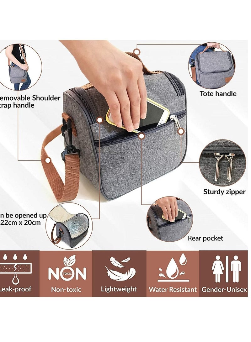 MIXDE Lunch Bag Large Capacity Insulated Keep Warm Lunch Bag for Men, Women Oxford Material - Image 1