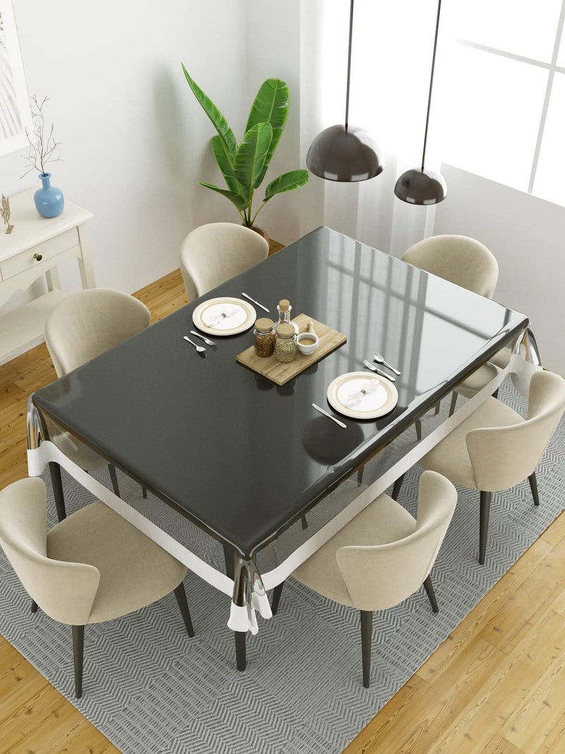 Clasiko 6 Seater Dining Table Cover; 60x90 Inches or 150x225 Cms; Material - PVC; Shape - Rectangle; Pack of 1; Anti Slip; Broad White Lace - Image 1