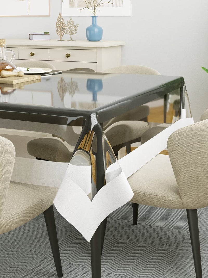 Clasiko 6 Seater Dining Table Cover; 60x90 Inches or 150x225 Cms; Material - PVC; Shape - Rectangle; Pack of 1; Anti Slip; Broad White Lace - Image 3
