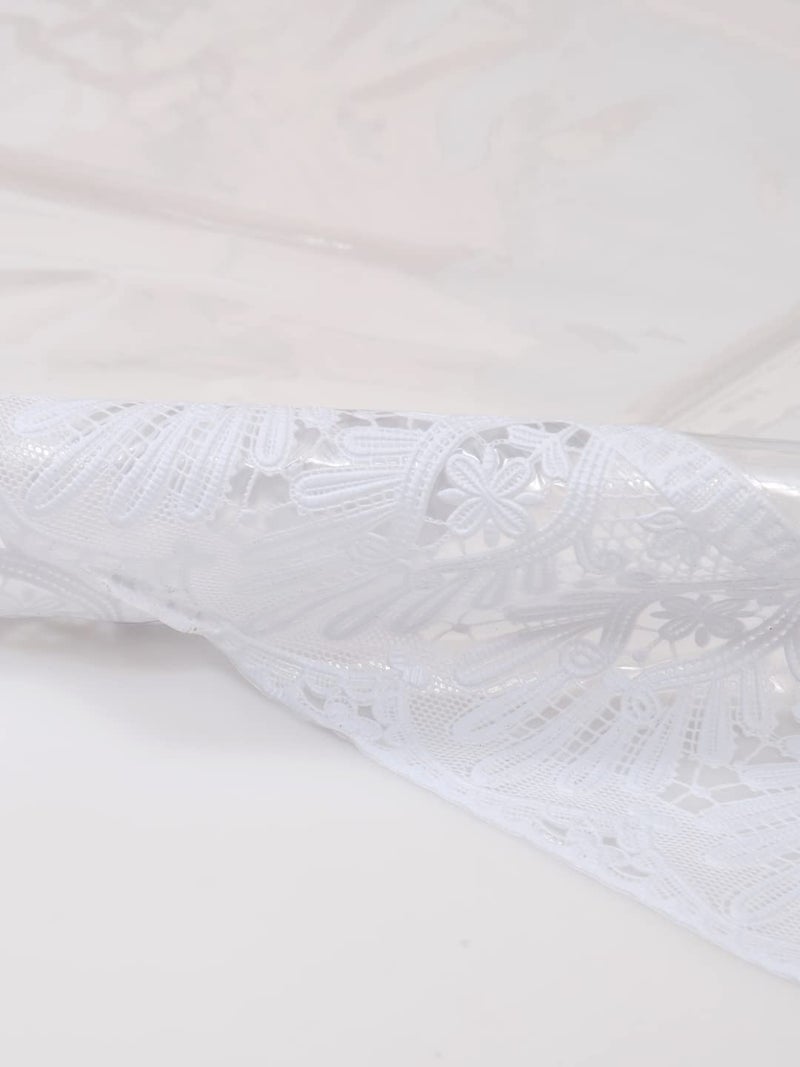 Clasiko 6 Seater Dining Table Cover; 60x90 Inches or 150x225 Cms; Material - PVC; Shape - Rectangle; Pack of 1; Anti Slip; Broad White Lace - Image 4