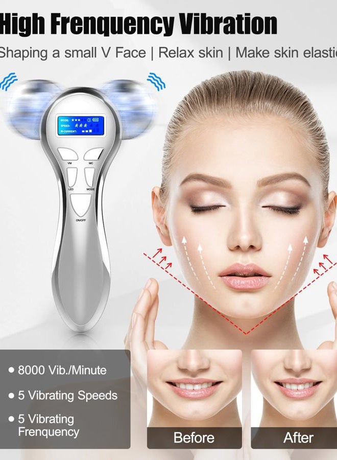 Winyoung Microcurrent Facial Device, Microcurrent Face Massager Roller, 4D Facial Massager Beauty Skin Care Tool for Face Eye Neck, Gifts for Women - Image 3