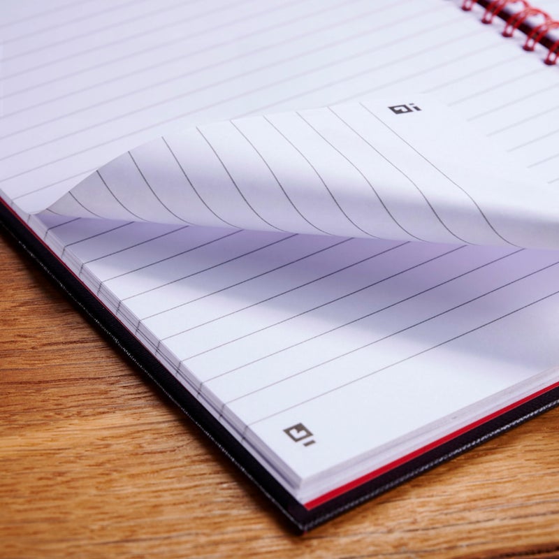 Black n' Red دفتر أسود وأحمر، مجلة أعمال، 8-1/4" × 5-1/4"، 70 ورقة، مخطط، ورق أوبتيك، تطبيق سكريبزي، غلاف صلب، مربوط بأسلاك، أسود (L67000) - Image 3