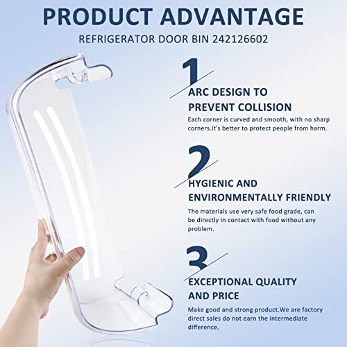 MIFLUS 242126602 Refrigerator Door Bin Shelf Replacement Compatible for Frigi.daire Cros.ley Refrigerator Door Bin-by MIFLUS-242126602 Bottom Door Bins FFSS2615TS5 LFSS2612TF0 LFSS2612TF4-2 Packs - Image 3
