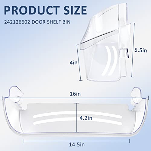 MIFLUS 242126602 Refrigerator Door Bin Shelf Replacement Compatible for Frigi.daire Cros.ley Refrigerator Door Bin-by MIFLUS-242126602 Bottom Door Bins FFSS2615TS5 LFSS2612TF0 LFSS2612TF4-2 Packs - Image 2