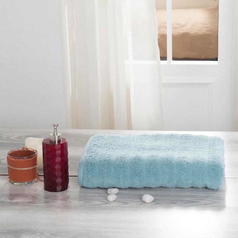 maspar 100% Cotton Casper Bath Towel, 1 pcs, 75 x 150 cm, Blue - Image 1