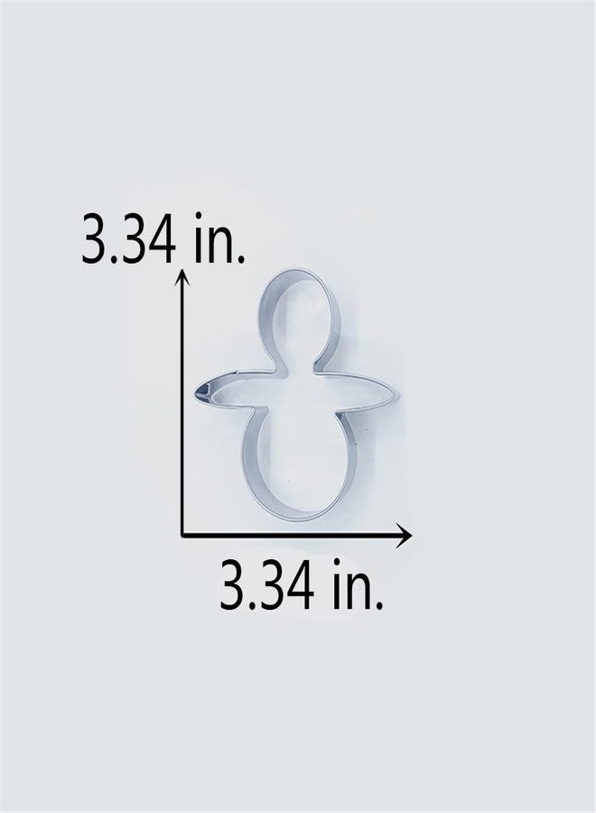 LILIAO Baby Shower Pacifier Cookie Cutter, 3.3", Biscuit Bread Sandwich Cutters, Stainless Steel - Image 3