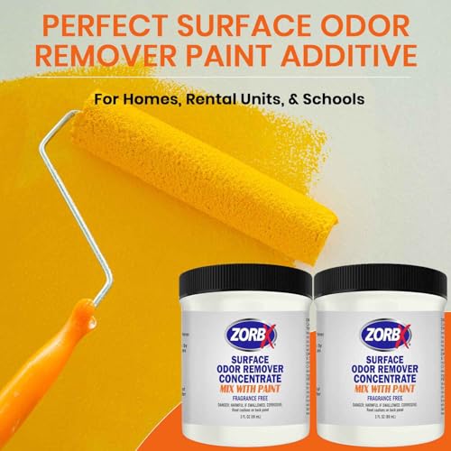 ZORBX 3 Oz Concentrate Surface Odor Remover Paint Additive - Mix 2 Jar in 4 Gallons of Paint for Wall, Ceiling & All Paintable Surface - Helps Remove Odor from Smoke, Mildew, Fire Damage, Cooking, Pet - Image 4
