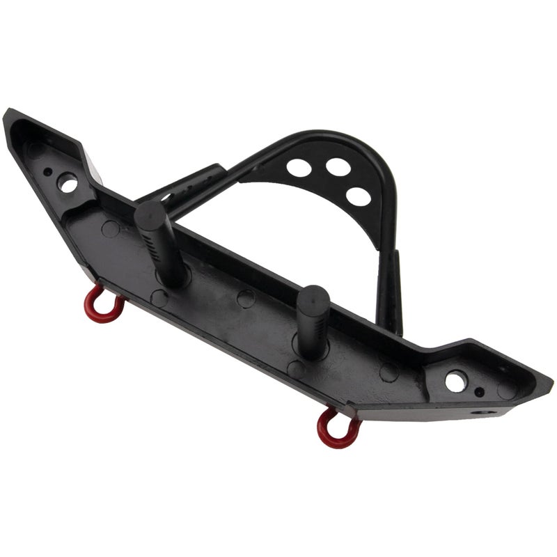Share Goo ShareGoo Metal RC Crawler Front Bumper with Tow Hook Led Light Compatible with Axial SCX10 Jeep SCX10 II 90046 90047 Traxxas TRX-4 RC4WD D90 Redcat Gen8 1/10 RC Crawler Car (Black) - Image 3