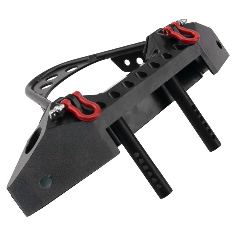 Share Goo ShareGoo Metal RC Crawler Front Bumper with Tow Hook Led Light Compatible with Axial SCX10 Jeep SCX10 II 90046 90047 Traxxas TRX-4 RC4WD D90 Redcat Gen8 1/10 RC Crawler Car (Black) - Image 5