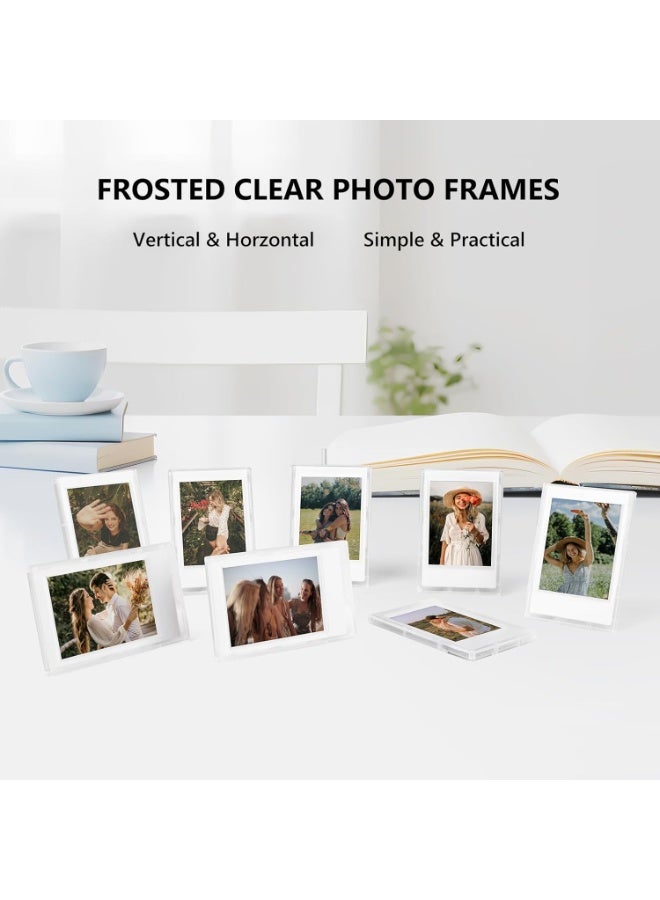 Arabest Mini Picture Frame for Instax/Polaroid, 2x3 Frosted Clear Photo Frames, Lossless Clarity Desktop Photo Frame with Stand, Mini Photo Frame Living Room Bedroom Study Table (8 Pack) - Image 3