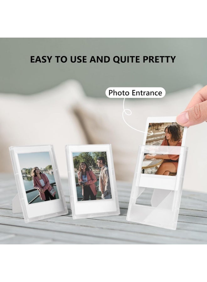 Arabest Mini Picture Frame for Instax/Polaroid, 2x3 Frosted Clear Photo Frames, Lossless Clarity Desktop Photo Frame with Stand, Mini Photo Frame Living Room Bedroom Study Table (8 Pack) - Image 4