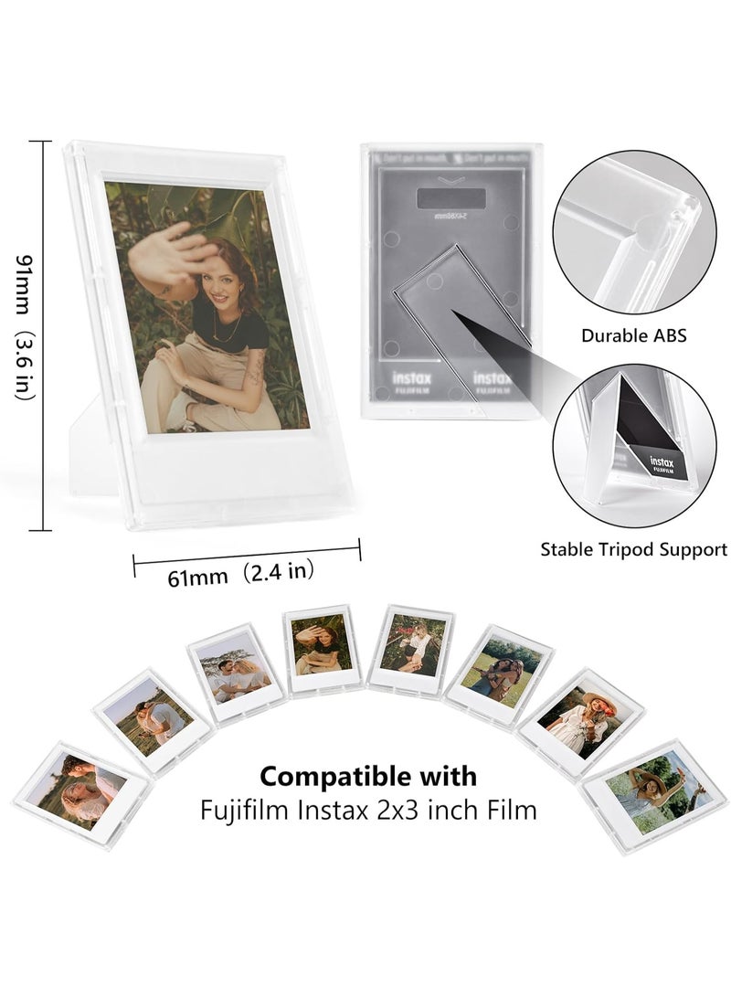 Arabest Mini Picture Frame for Instax/Polaroid, 2x3 Frosted Clear Photo Frames, Lossless Clarity Desktop Photo Frame with Stand, Mini Photo Frame Living Room Bedroom Study Table (8 Pack) - Image 5