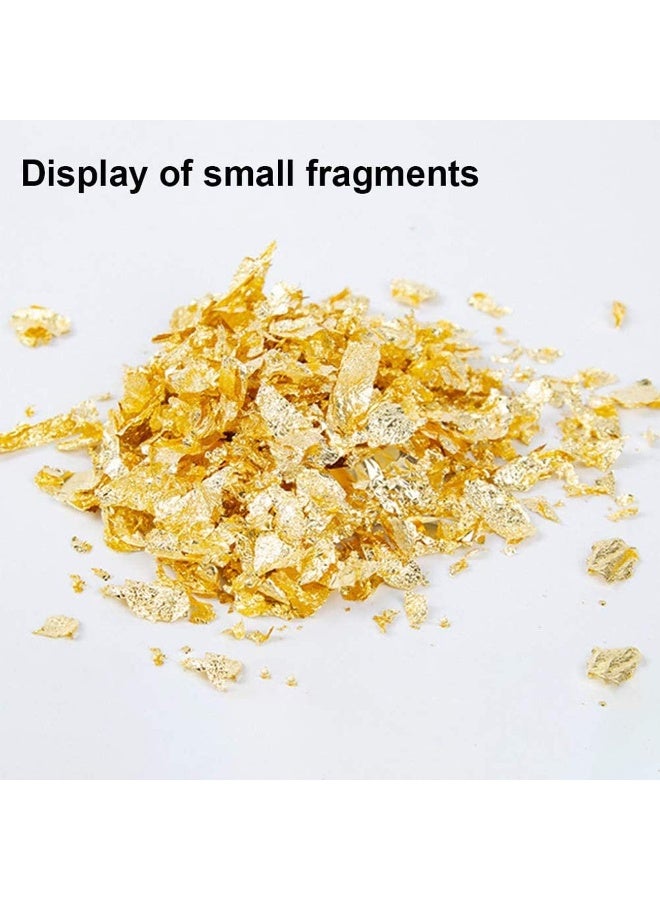 Relex Gold Foil Flakes, Gilding Flakes, Metallic Foil Flakes, Resin Making Decoration, Painting Arts, Crafts Pure Gold Leaf for Cooking, Cakes & Chocolates, Decoration, Health & Spa, 3 Bottles - Image 5