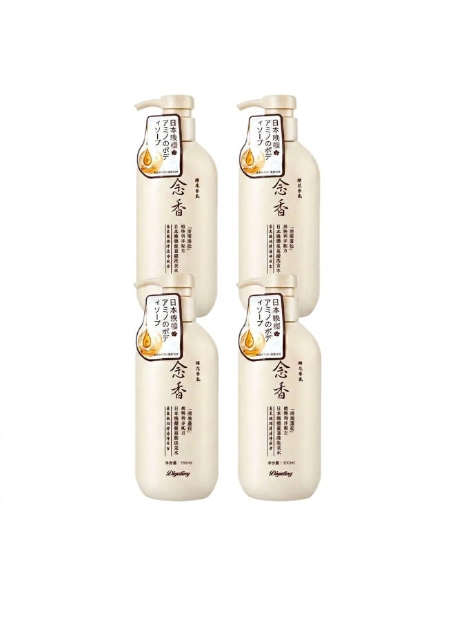 Diyating Japanese Cherry Blossom Amino Acid Shampoo 300ml X 4Pcs - Image 1