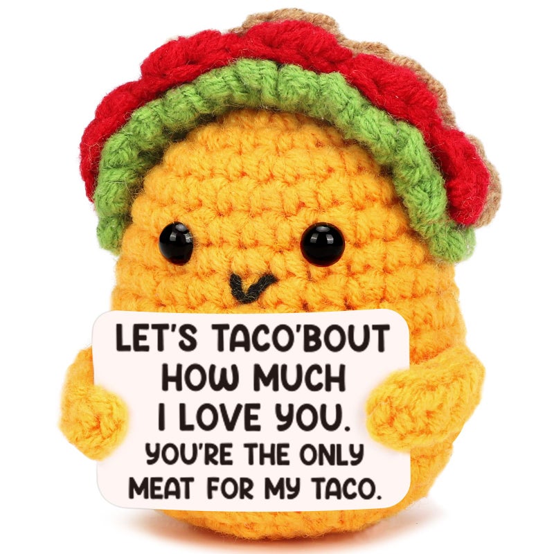 Jettryran Gifts for her Him Boyfriend Girlfriend I Love You Birthday Anniversary Small Gifts for Men Women Wife Husband Easter Basket Stuffers Valentines Engagement Wedding Gift Ideas for Couples Taco Crochet - Image 1