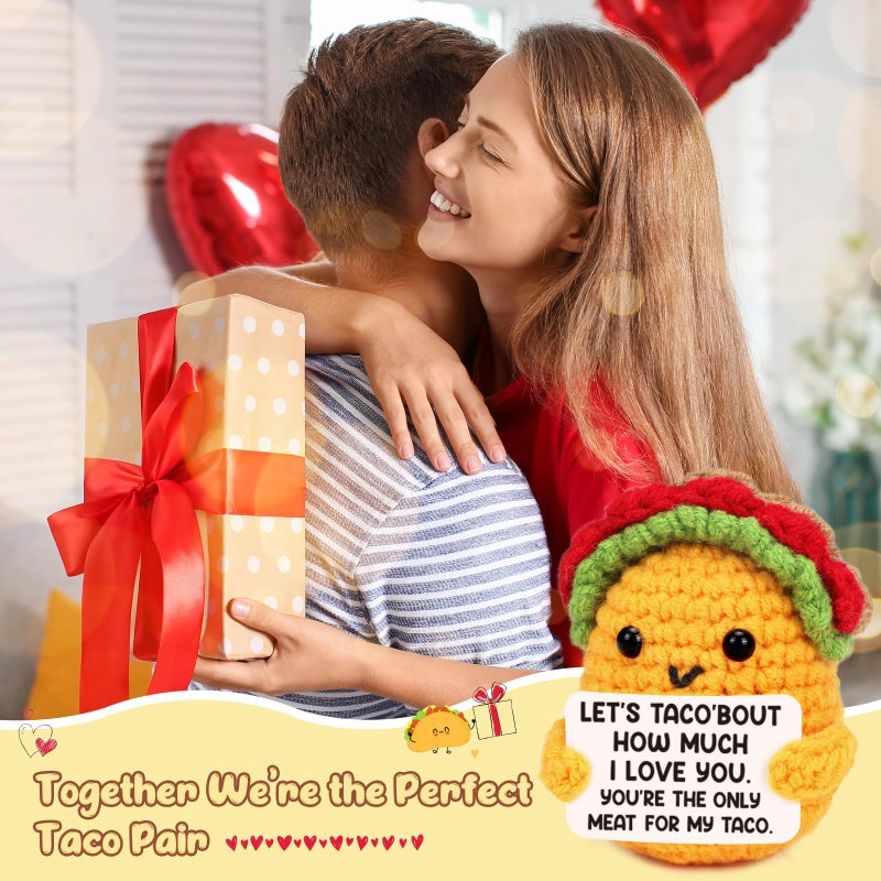 Jettryran Gifts for her Him Boyfriend Girlfriend I Love You Birthday Anniversary Small Gifts for Men Women Wife Husband Easter Basket Stuffers Valentines Engagement Wedding Gift Ideas for Couples Taco Crochet - Image 3