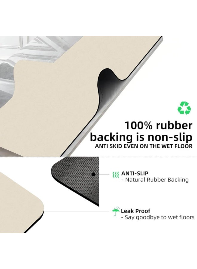 XiuWoo Diatom Bath Mat（1pc 50*80CM）, Anti-Slip Bathroom Floor Mats and Quick Dry Bath Rug, Super Absorbent Bathtub Mat with Non-Slip, Thickened,Soft, Easier Clean Carpet - Image 4