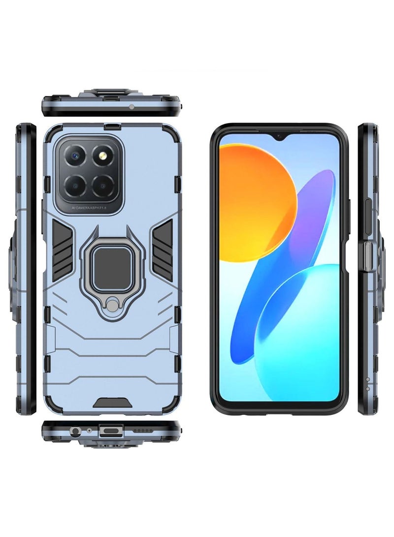 Honor X8 5G / X6 / X6S Mobile Case Cover with Heavy Duty Dual Layer Military Grade Shockproof Protective Back Cover with Magnetic Car Ring Holder Kickstand Protection - Image 2