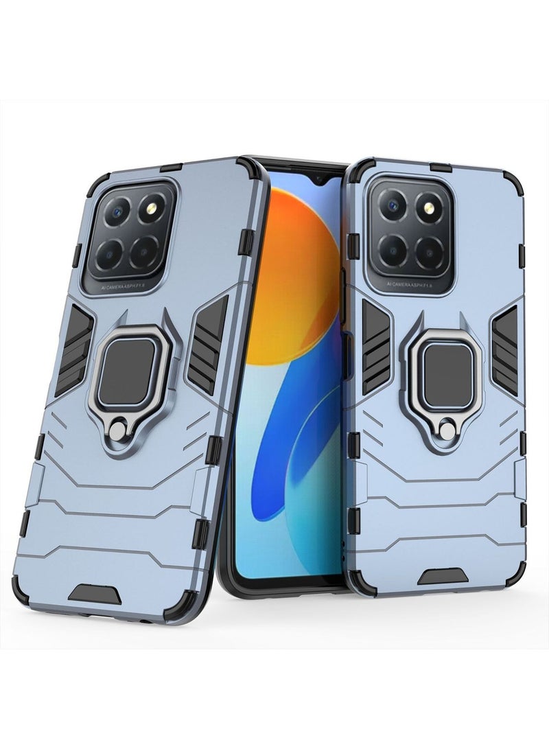 Honor X8 5G / X6 / X6S Mobile Case Cover with Heavy Duty Dual Layer Military Grade Shockproof Protective Back Cover with Magnetic Car Ring Holder Kickstand Protection - Image 1