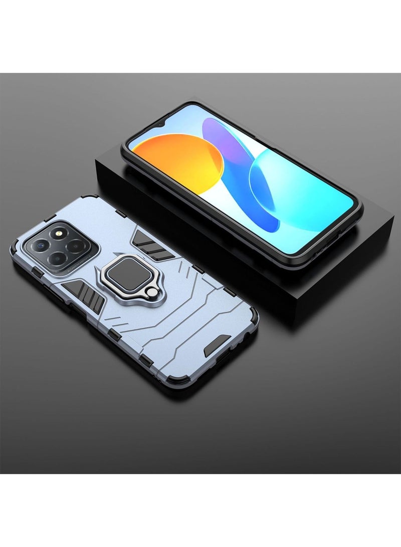 Honor X8 5G / X6 / X6S Mobile Case Cover with Heavy Duty Dual Layer Military Grade Shockproof Protective Back Cover with Magnetic Car Ring Holder Kickstand Protection - Image 4