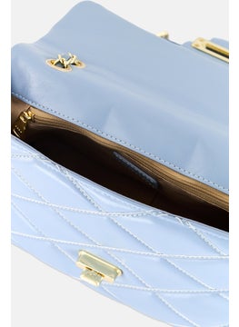 bebe Women Quilted Crossbody Bag 25 L x H 18 x W 10 cm, Light Blue  - Image 3
