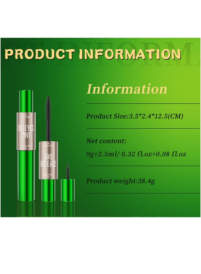 Two-In-One Long And Thickening Mascara With A Double-Ended Design, Natural And Smooth Without Smudging, Cross-Border Makeup Eyeliner Liquid For Curling And Lifting. - Image 5