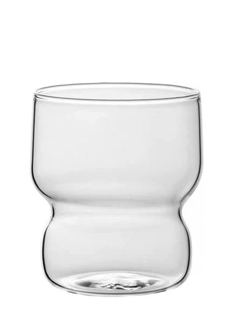 Spaceshoop Ribbed Glass Cups, Creative Wavy Drinking Glasses Vintage Ribbed Glassware, Ribbed Glass Cup Glassware Creative legant  - Image 1