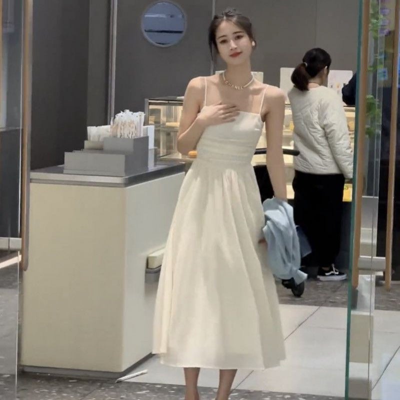 2024 Summer French Chic Knit Cardigan and Slip Dress Set White suspender skirt [single piece] [style]