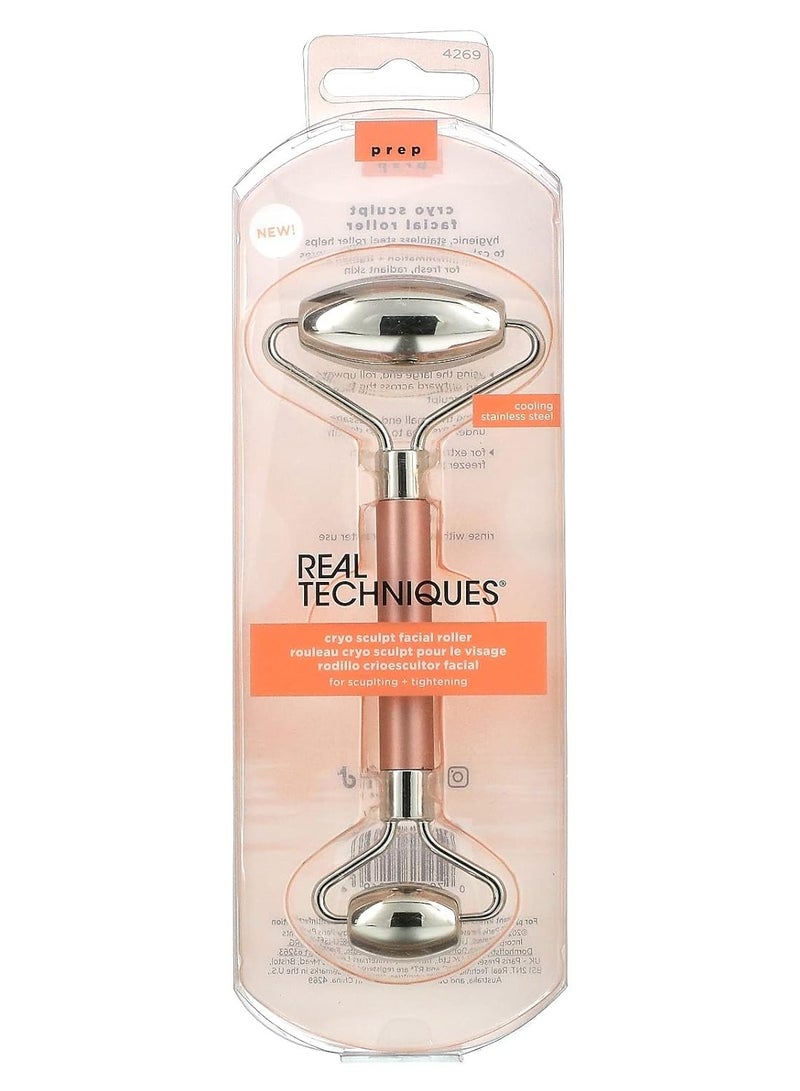 REAL TECHNIQUES Cryo Sculpt Facial Roller, Face Massage Roller, For Puffy Eyes and Under Eye Roller, For Face, Neck, and Eyes - Image 2