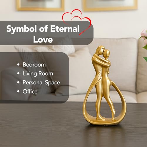Ekhasa Nostrae Resin Cute Couples Show Pieces for Home Decor Bed Room Decorative Items | Romantic Love Showpieces Gift Item for Anniversary Valentines Day | Tv Shelf Office Living Room Figurines - Image 4