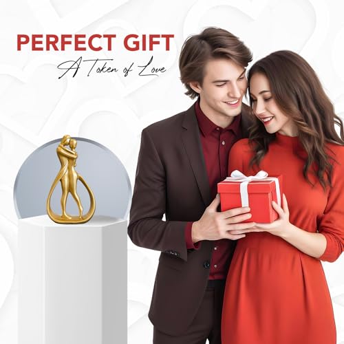 Ekhasa Nostrae Resin Cute Couples Show Pieces for Home Decor Bed Room Decorative Items | Romantic Love Showpieces Gift Item for Anniversary Valentines Day | Tv Shelf Office Living Room Figurines - Image 5