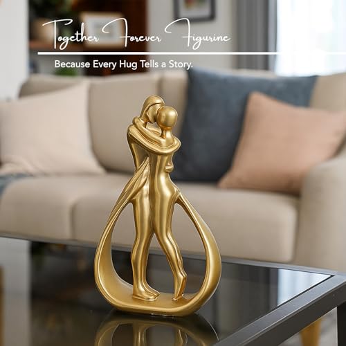 Ekhasa Nostrae Resin Cute Couples Show Pieces for Home Decor Bed Room Decorative Items | Romantic Love Showpieces Gift Item for Anniversary Valentines Day | Tv Shelf Office Living Room Figurines - Image 2